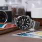 Seiko SRPD55 men's automatic watch with a black dial and stainless steel case and bracelet. — lifestyle