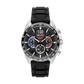 Seiko SSB347 men's chronograph with black dial and black silicone strap