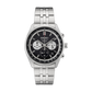Seiko SSB429 men's quartz chronograph watch with a black dial and stainless steel bracelet.