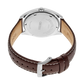 Seiko SUR449 men's quartz watch featuring a green dial and brown leather strap. — caseback
