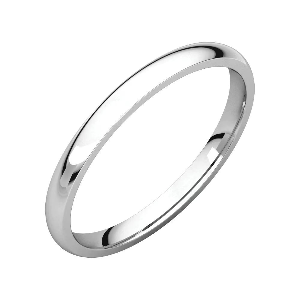 White Silver  Wedding Band