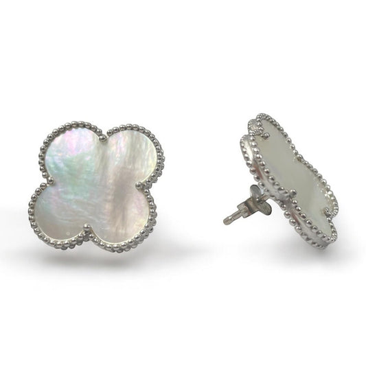 White Silver  Earring with Mother Of Pearl
