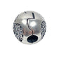 White Silver Ball Heart Charm with CZ