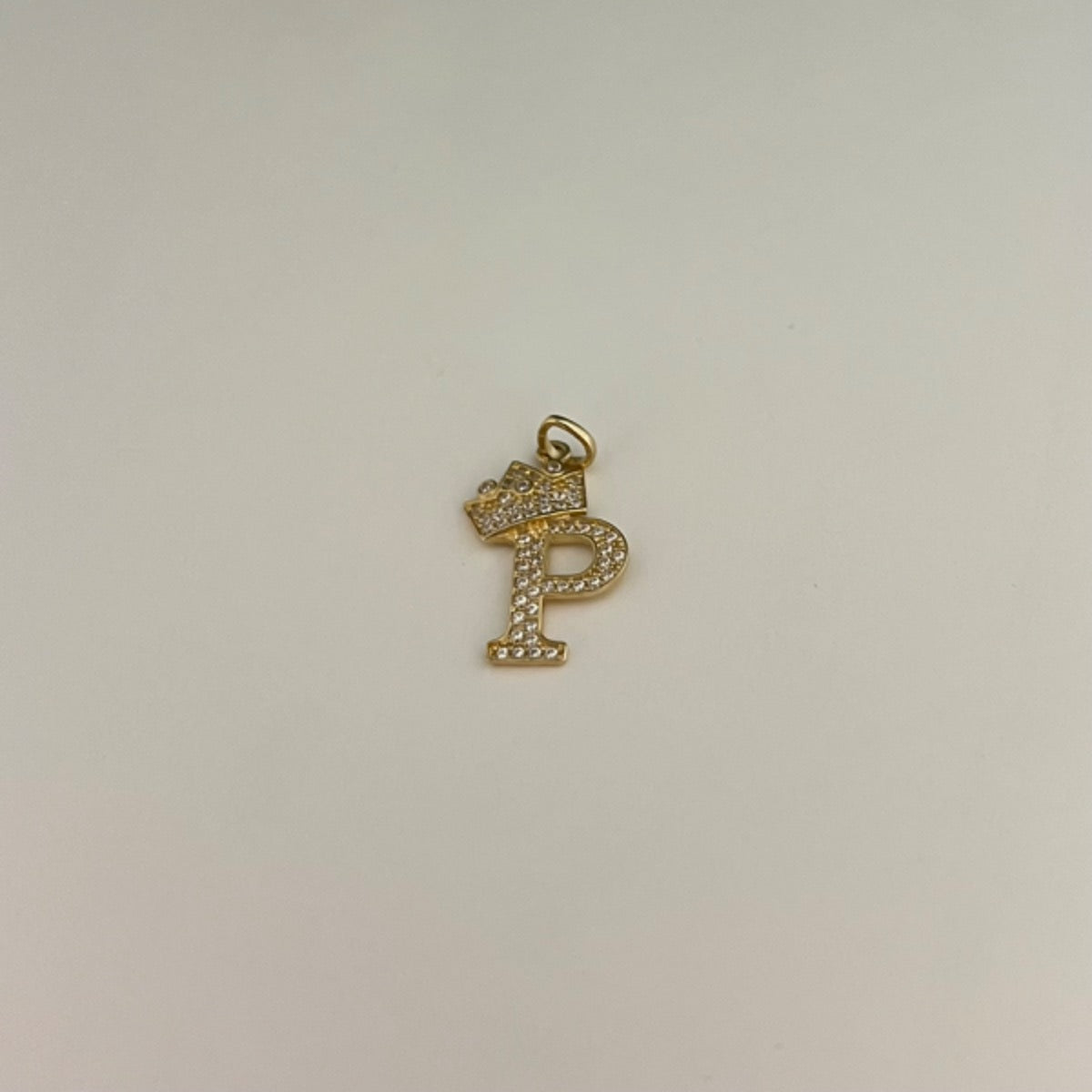 14K Yellow Gold Letter “P” Pendant with CZ