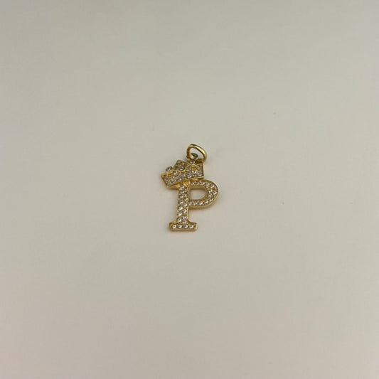 14K Yellow Gold Letter “P” Pendant with CZ