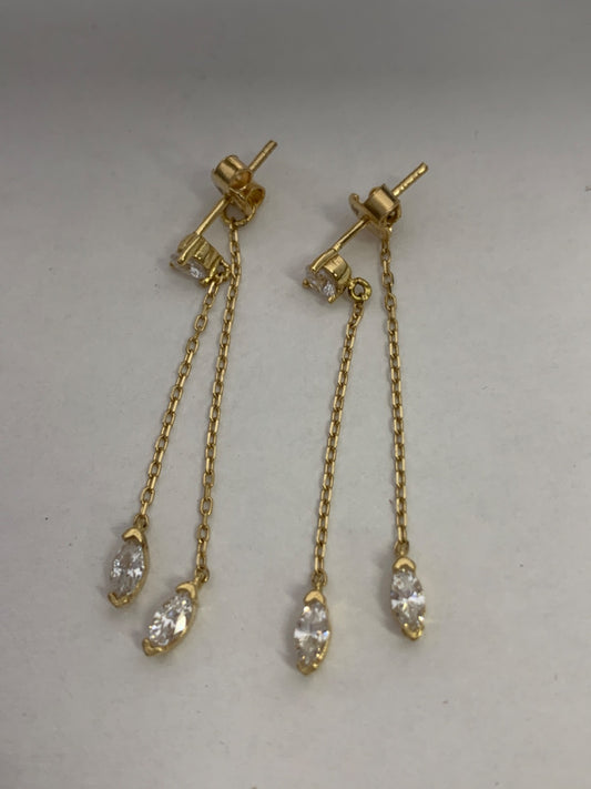 18K Yellow Gold  Earring with CZ