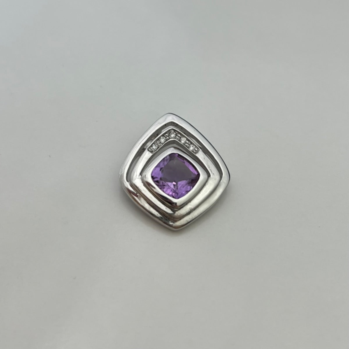 Silver  Pendant with Amethyst and CZ