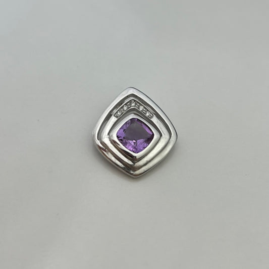 Silver  Pendant with Amethyst and CZ