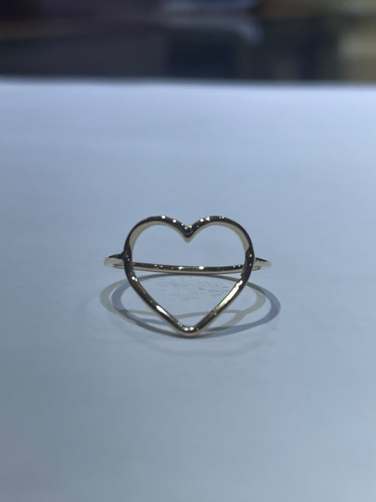 18K Yellow Gold Heart Ring