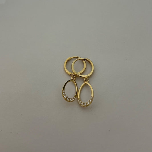 14K Yellow Gold Hoop Earring with CZ