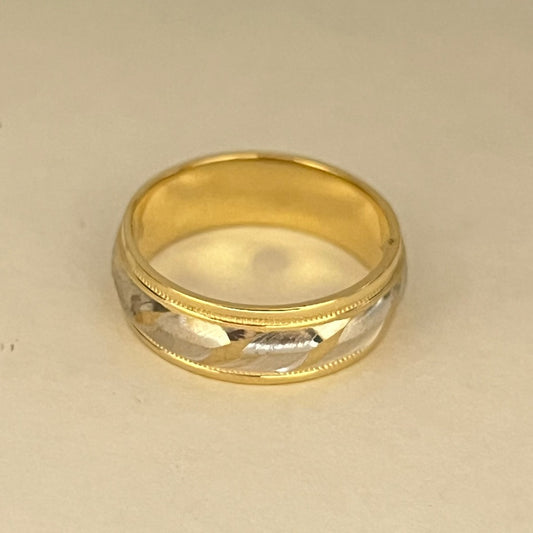 18K Two-Tone Gold  Wedding Band