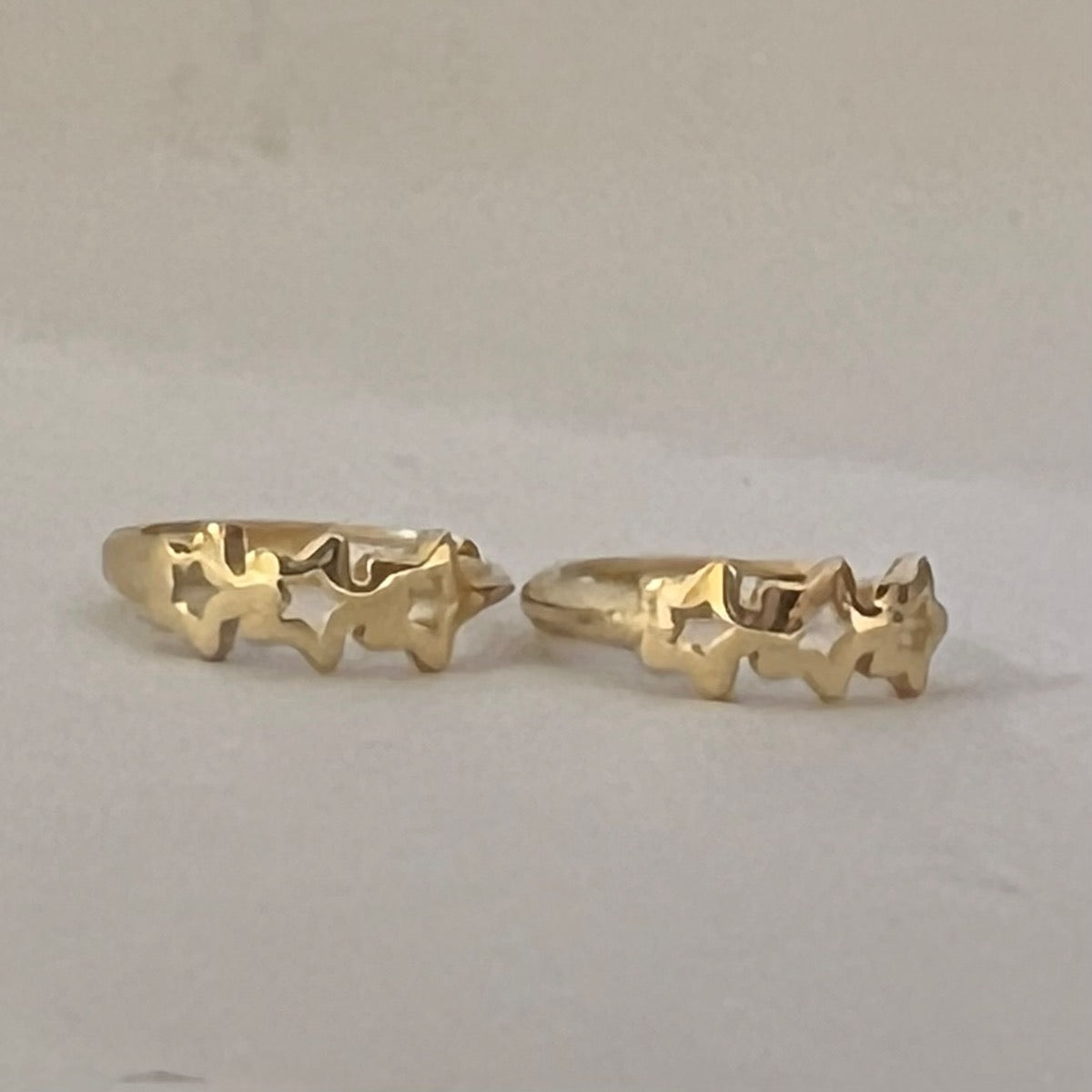 14K Yellow Gold Star  Earring