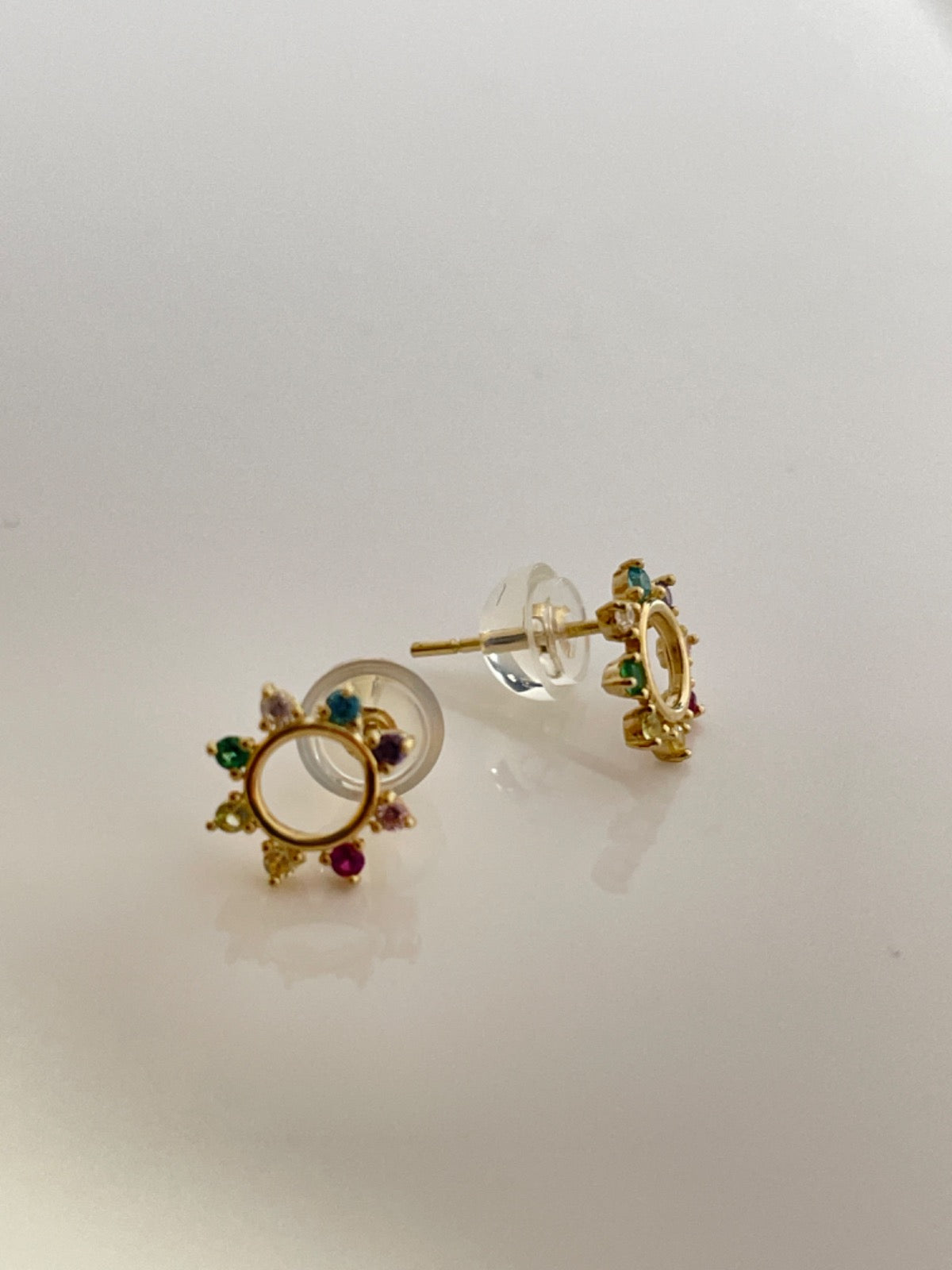 14K Yellow Gold Color Cz  Earring with CZ