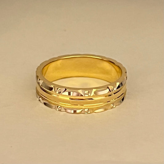 18K Two-Tone Gold  Wedding Band