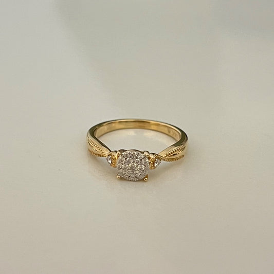 14K Yellow Gold  Engagement Ring with Diamond