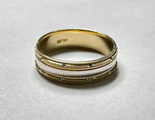 18K Two-Tone Gold  Wedding Band