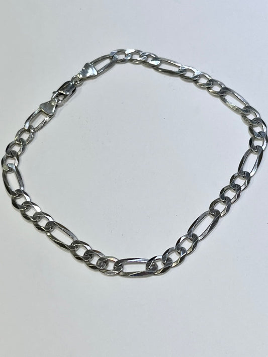 White Silver Fígaro  Men's Bracelet