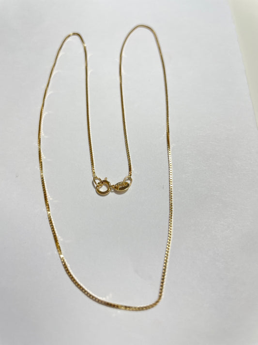 18K Yellow Gold Box  Chain