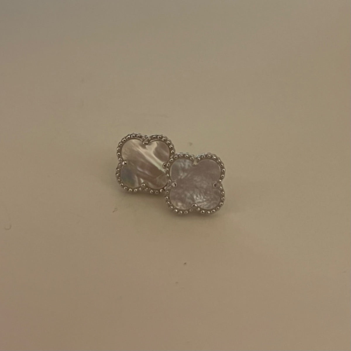 Silver Four Leaf Clover  Earring with CZ