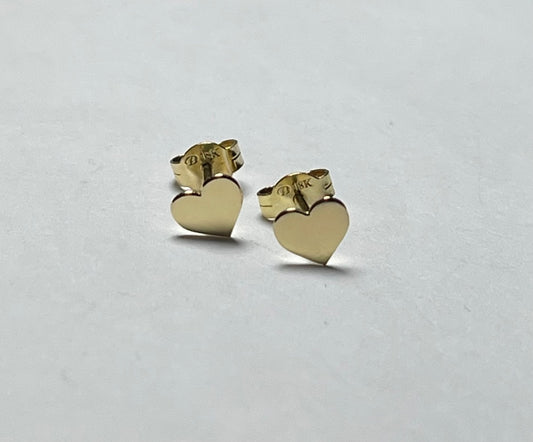 18K Yellow Gold Heart  Earring