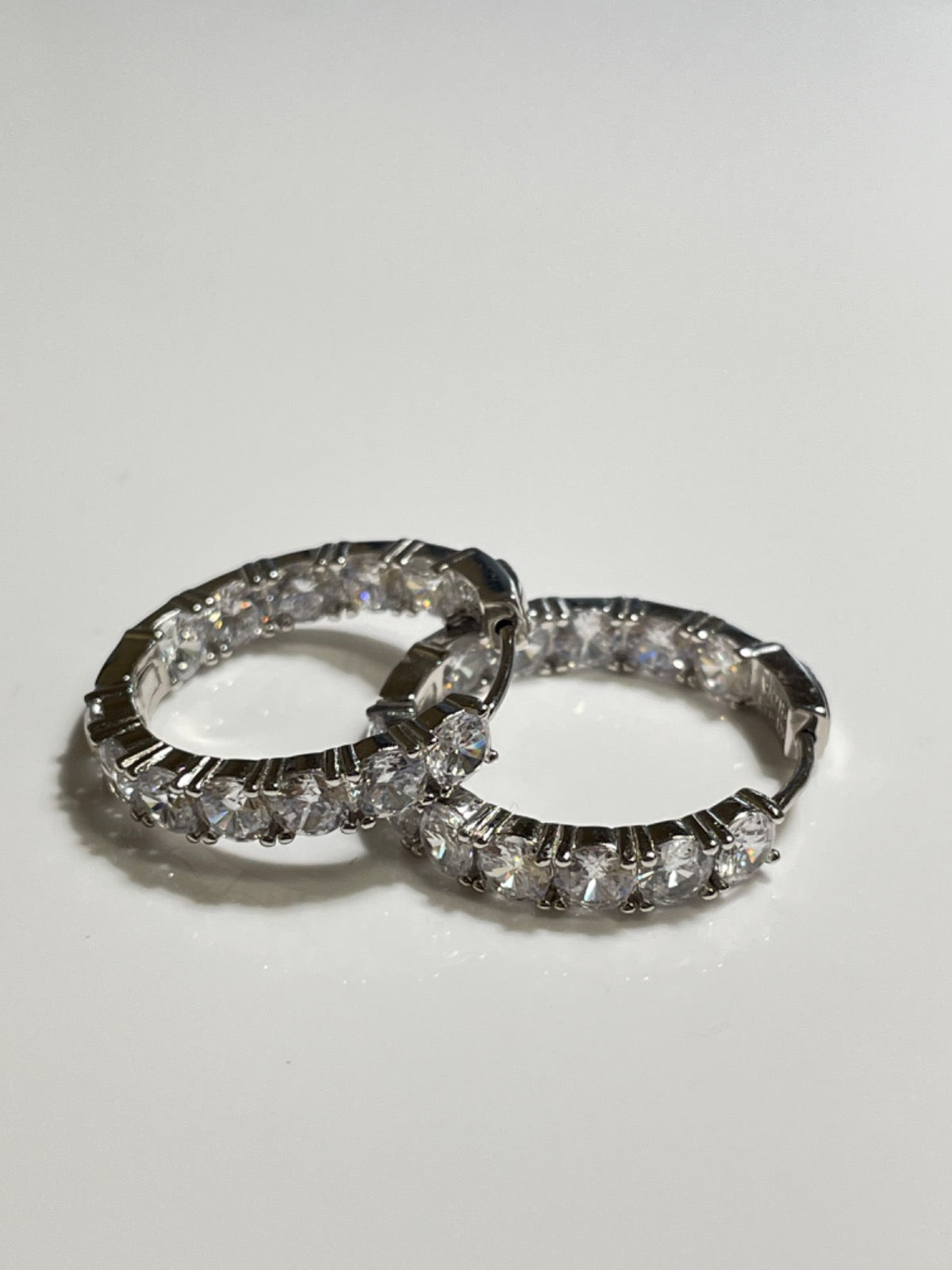 Silver Hoop  Earring with CZ