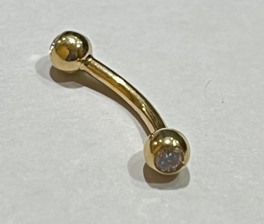 14K Yellow Gold  Piercing with CZ