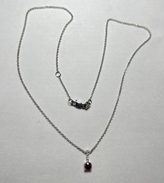 Silver  Charm Necklace Set with CZ