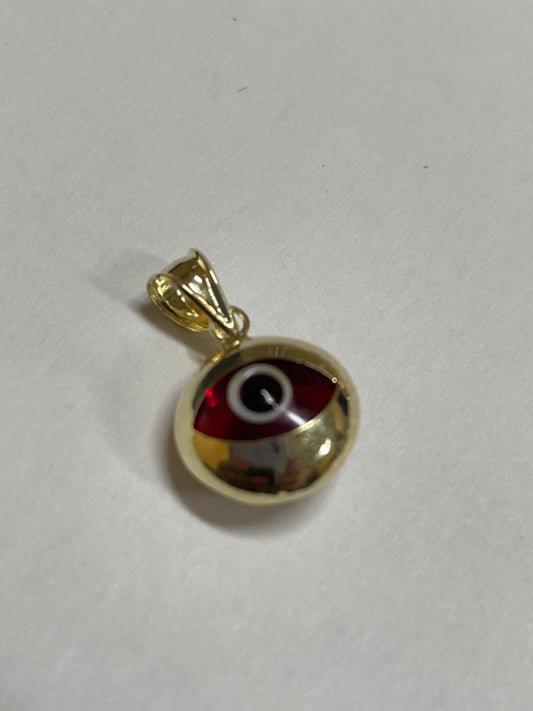 14K Yellow Gold Eye Pendant