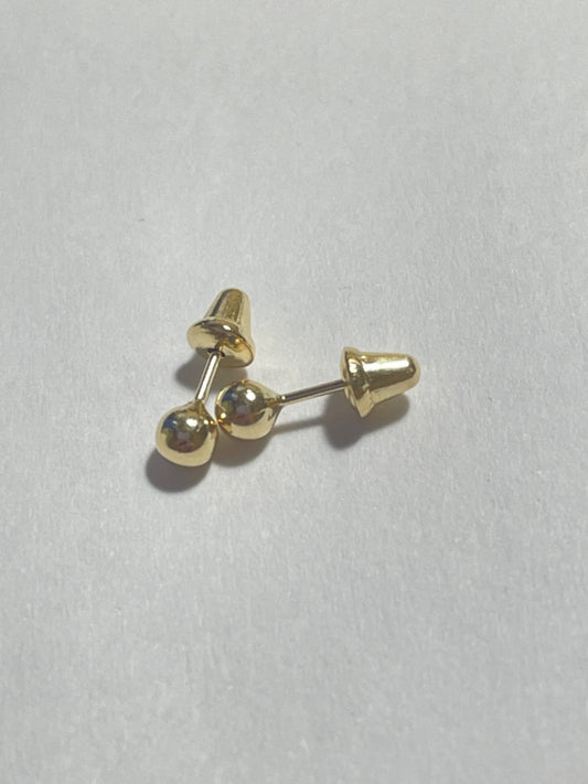 18K Yellow Gold Ball Earring