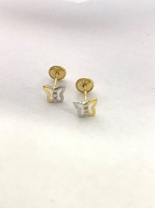 18K Yellow Gold  Earring with CZ