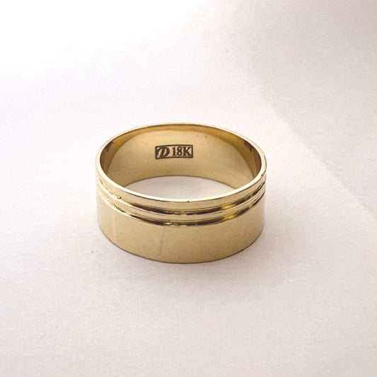 18K Yellow Gold Flat Wedding Band