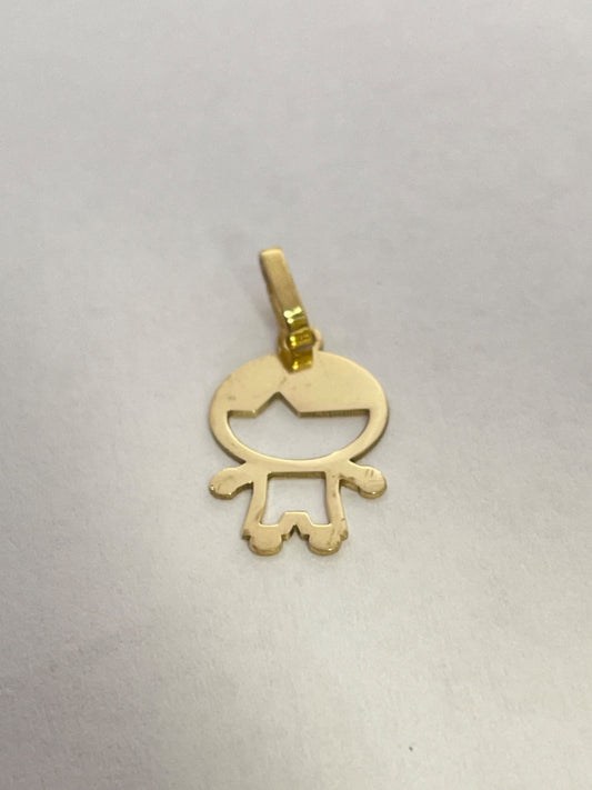18K Yellow Gold Boy  Pendant
