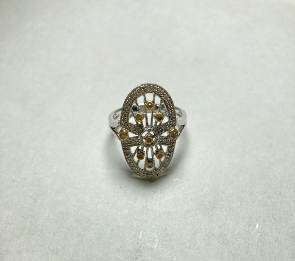 14K Two-Tone Gold  Ring with Diamond