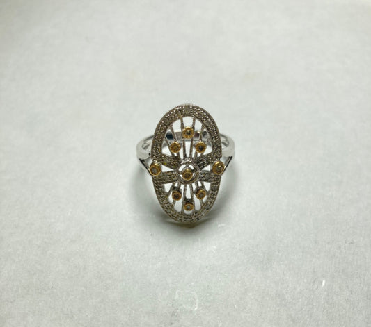 14K Two-Tone Gold  Ring with Diamond