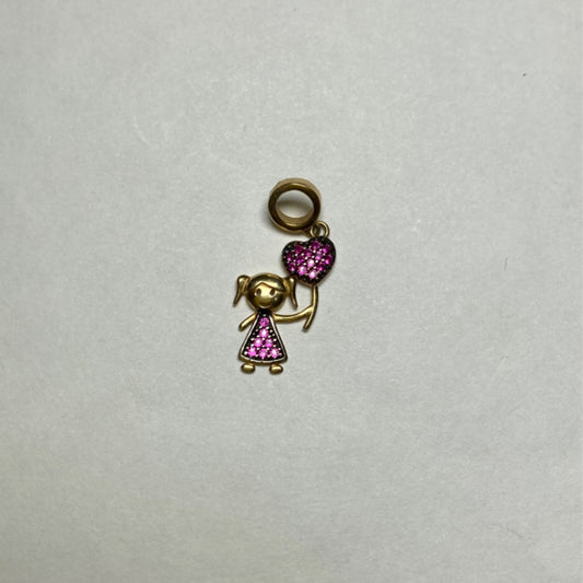 18K Yellow Gold  Charm with CZ