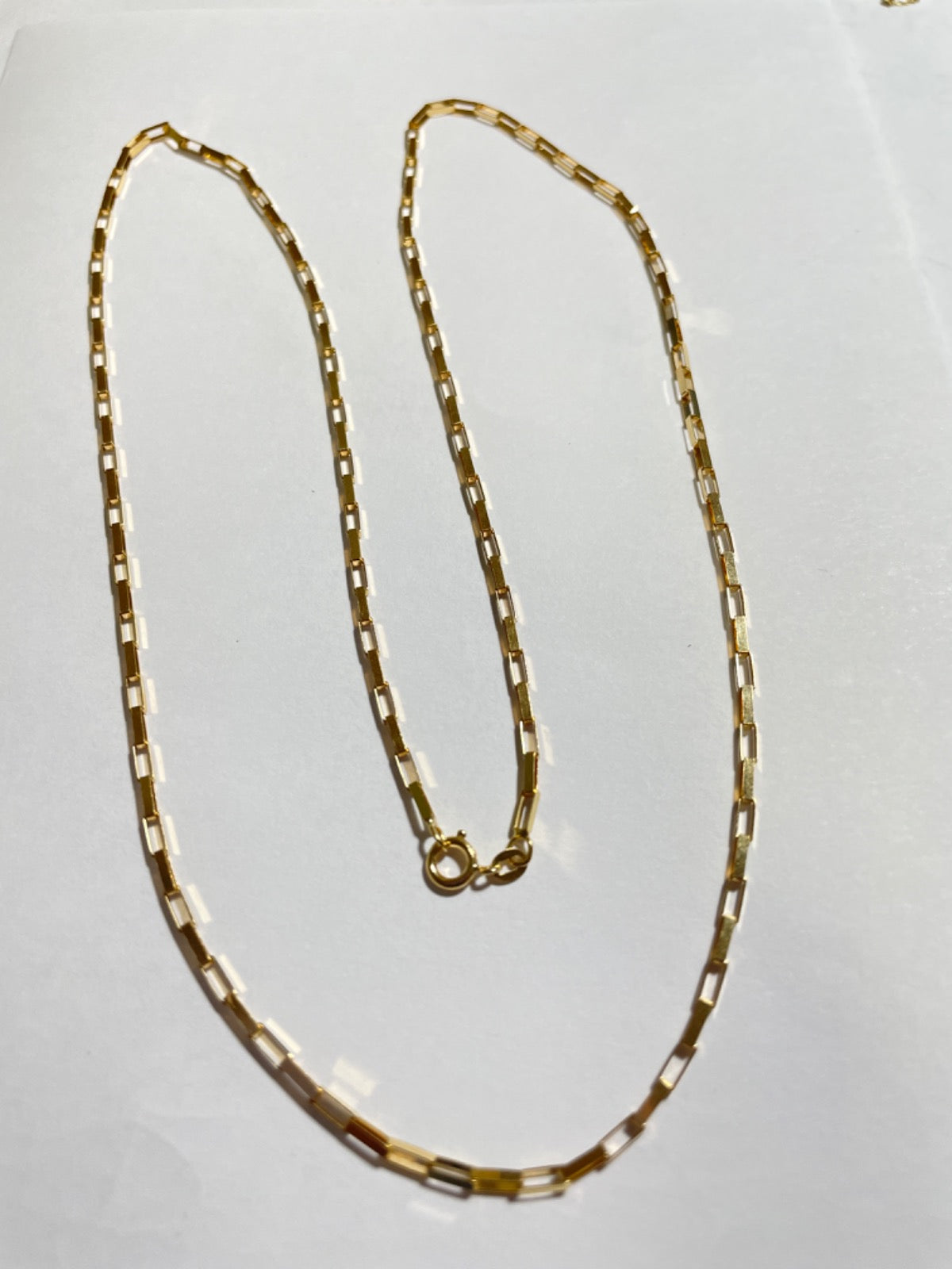 18K Yellow Gold Rectangle Link  Chain