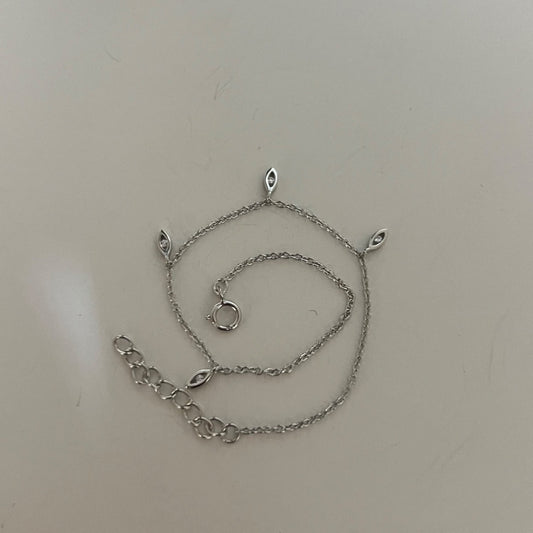 Silver Eye  Anklet with CZ