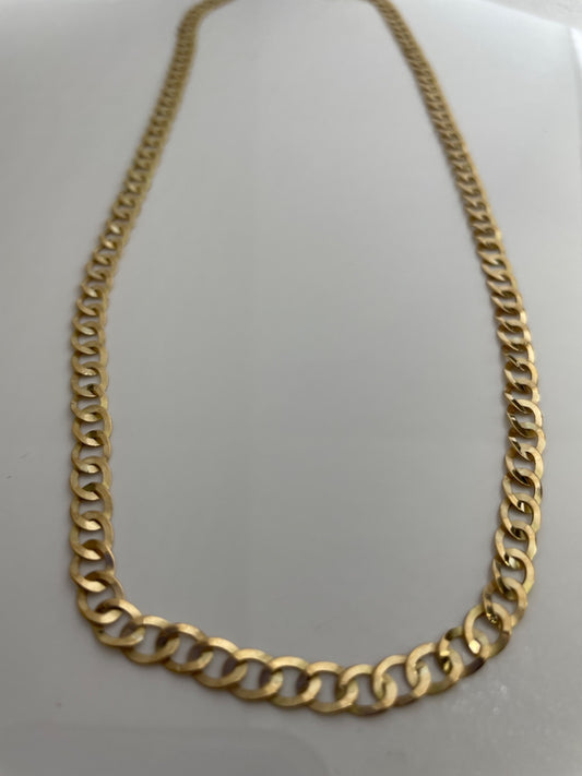 18K Yellow Gold Cuban Link  Choker