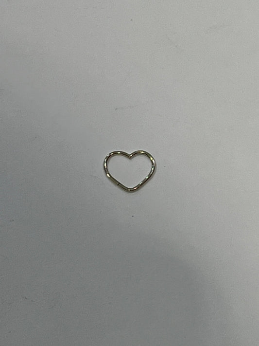 18K White Gold Heart Hoop Piercing