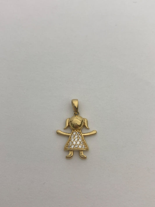 18K Yellow Gold  Pendant with CZ