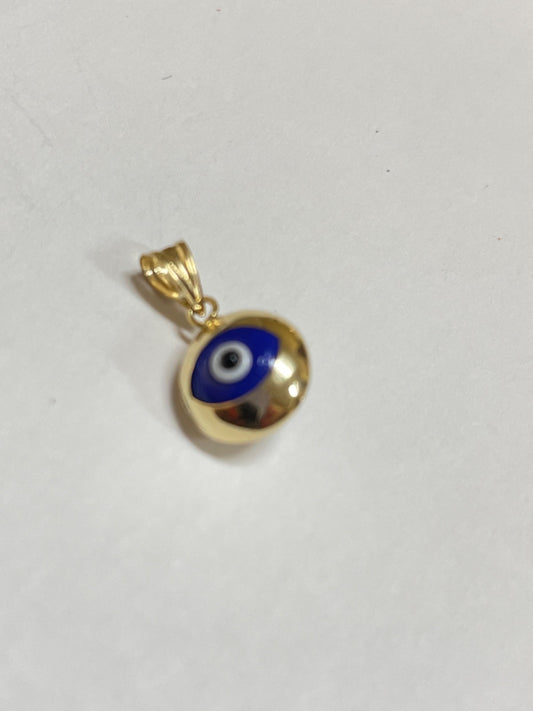 14K Yellow Gold Eye Pendant with CZ