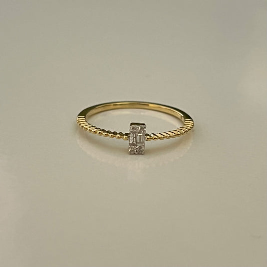 14K Yellow Gold  Ring with Diamond