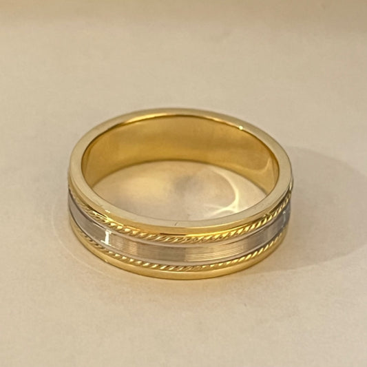 18K Two-Tone Gold  Wedding Band