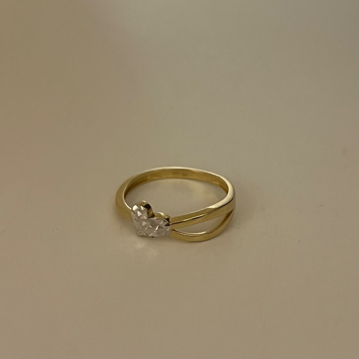 18K Two-Tone Gold Heart  Ring