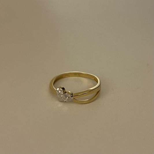 18K Two-Tone Gold Heart  Ring