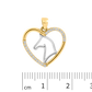 18K Two-Toned Horse in Heart Charm with CZ