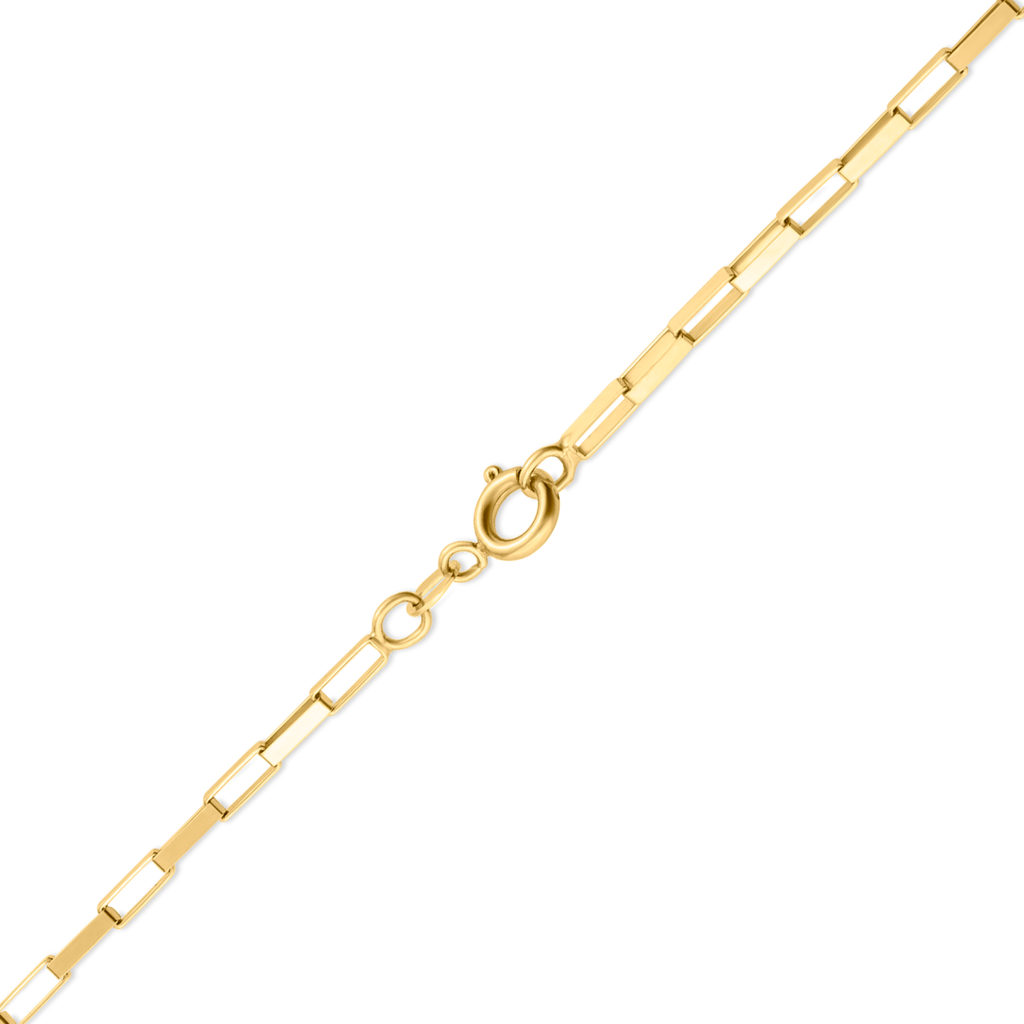 18K Yellow Gold Flat Rectangle Link Chain