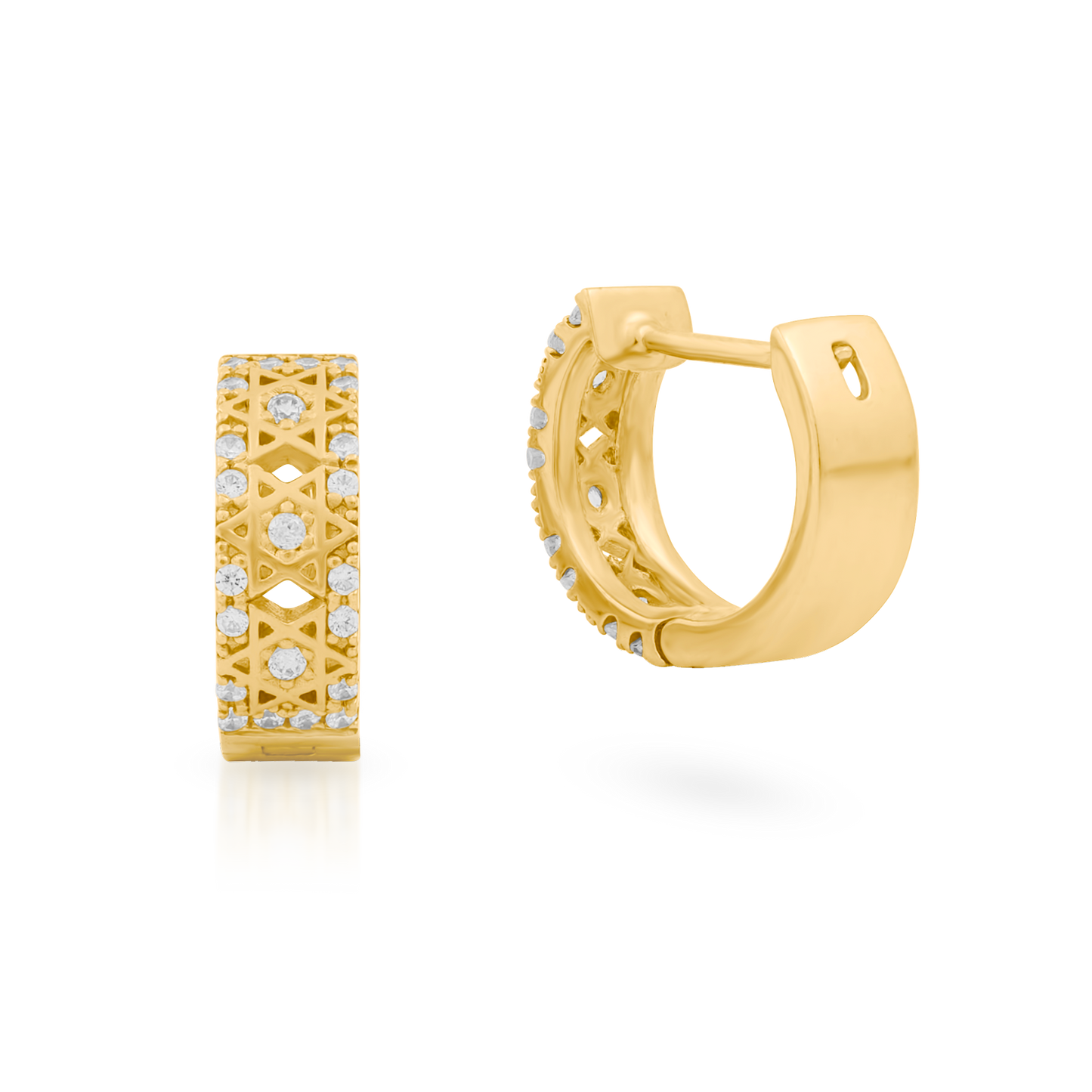 18K Yellow Gold Hoops with CZ