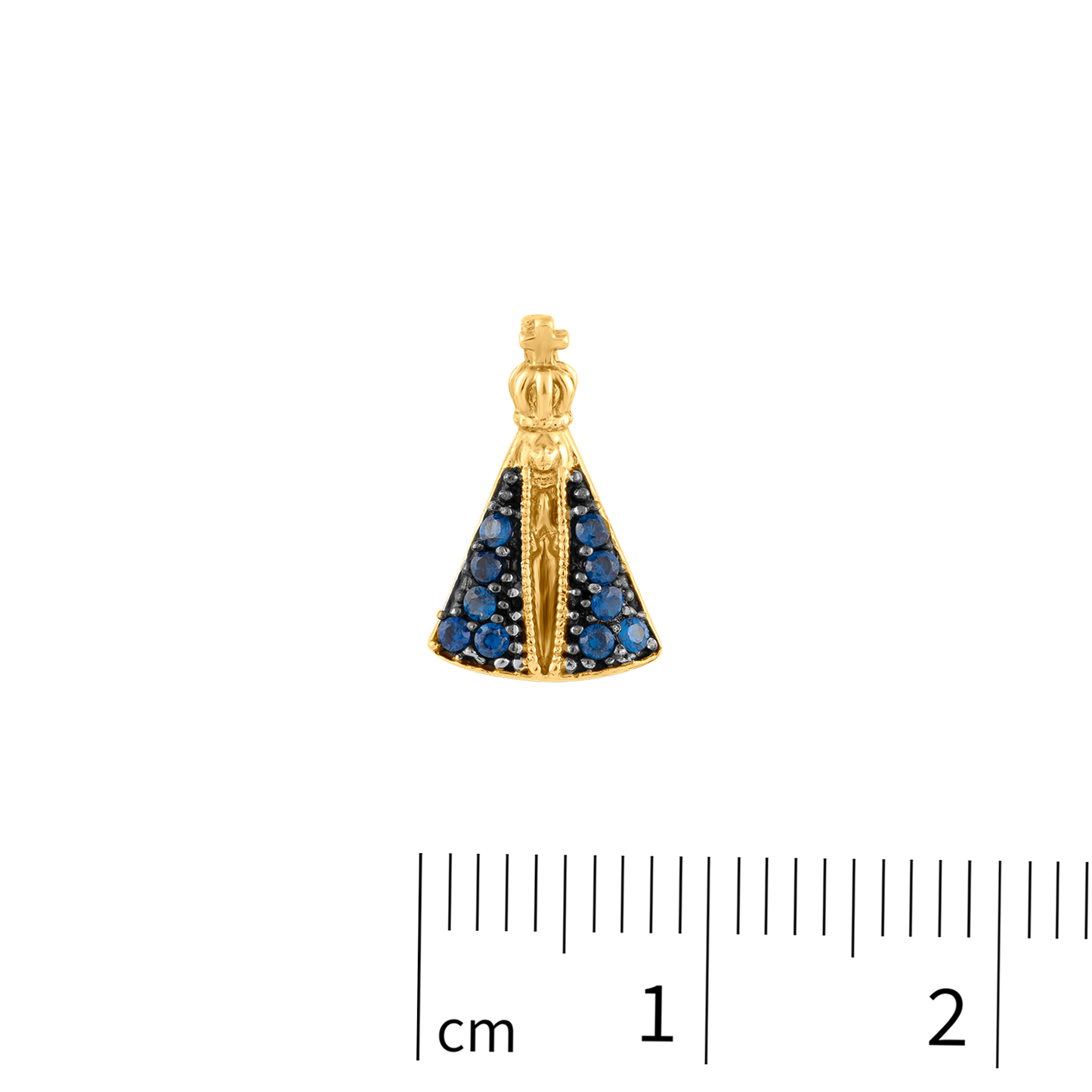 18K Yellow Gold Our Lady of Aparecida with CZ