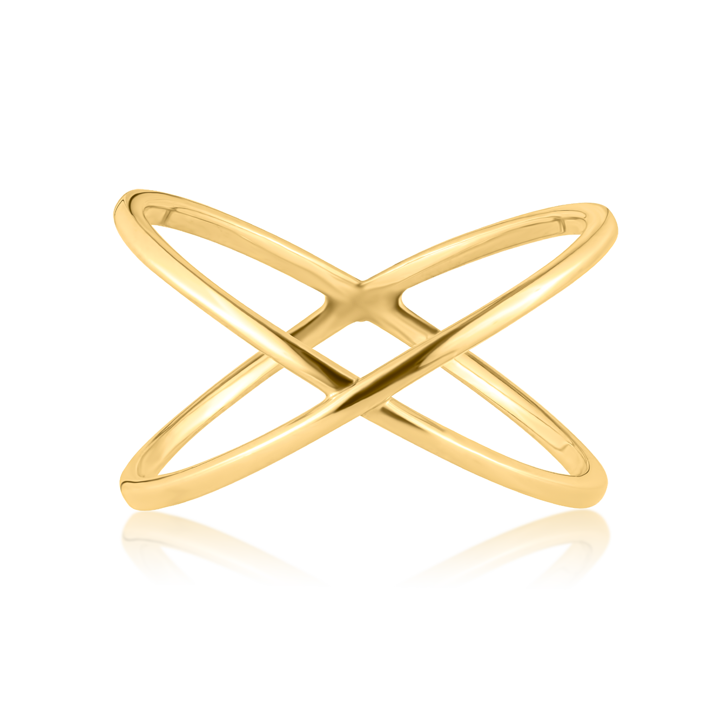 18K Yellow Gold "X" Ring